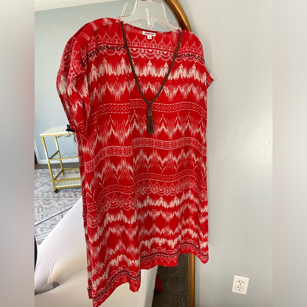 Johnny Was Tribal Patterned Silk Dress